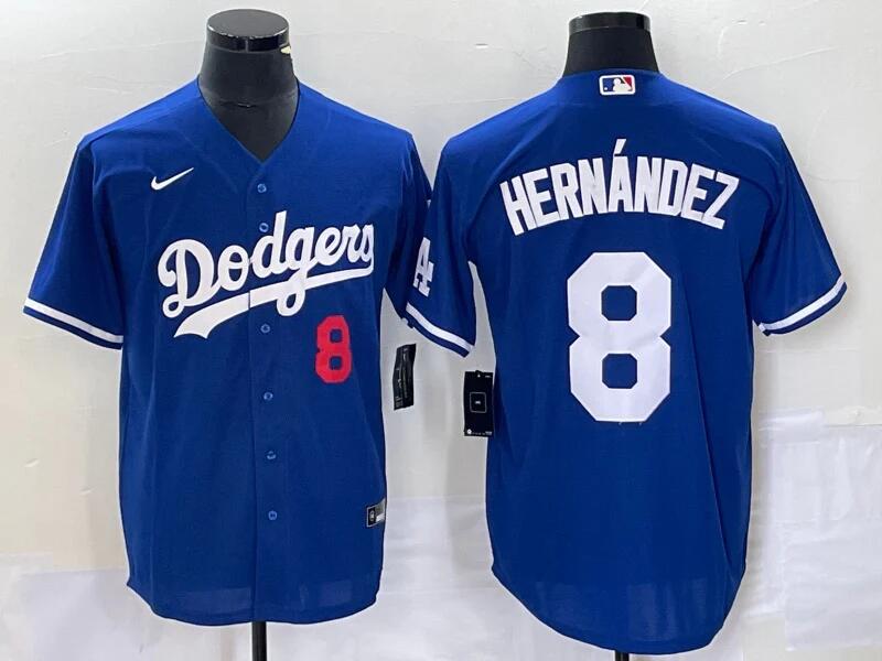 Men's Los Angeles Dodgers #8 Enrique Hernández Blue Flex Base Stitched Baseball Jersey