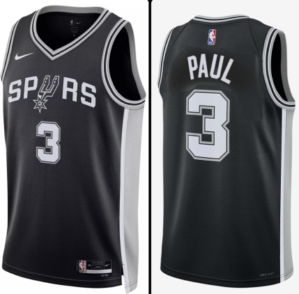 Men's San Antonio Spurs #3 Chris Paul Black Association Edition Stitched Jersey