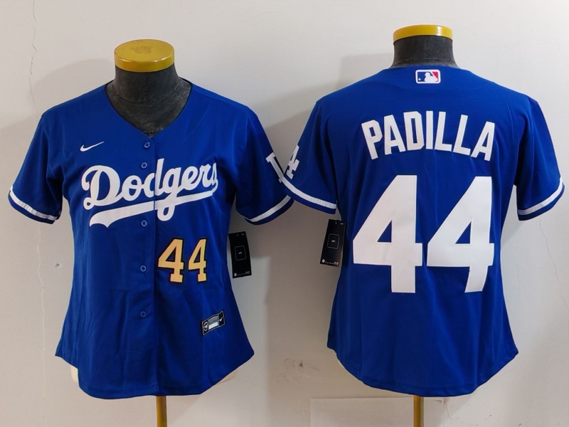 Women's Los Angeles Dodgers #44 Vicente Padilla Blue Stitched Jersey(Run Small)