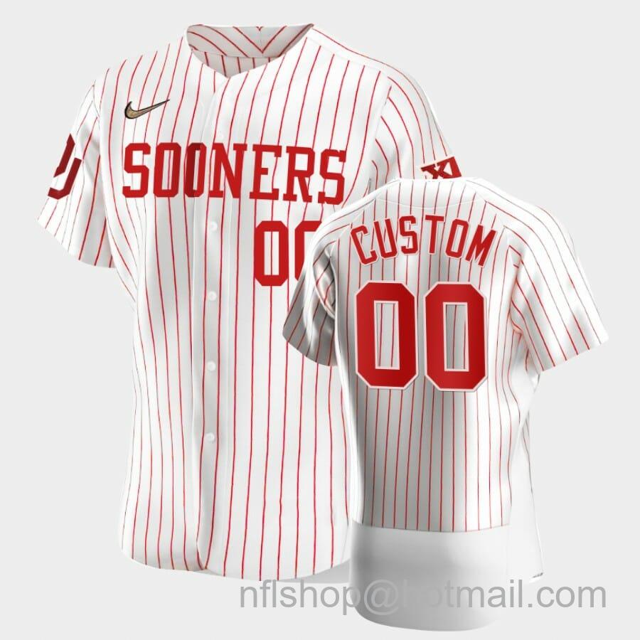 Men's Nike Oklahoma Sooners Custom Name and Number White Vapor Prime College Baseball Jersey