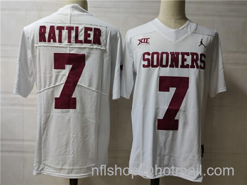 Men's Jordan Brand Oklahoma Sooners #7 Sooners College Football Jersey White