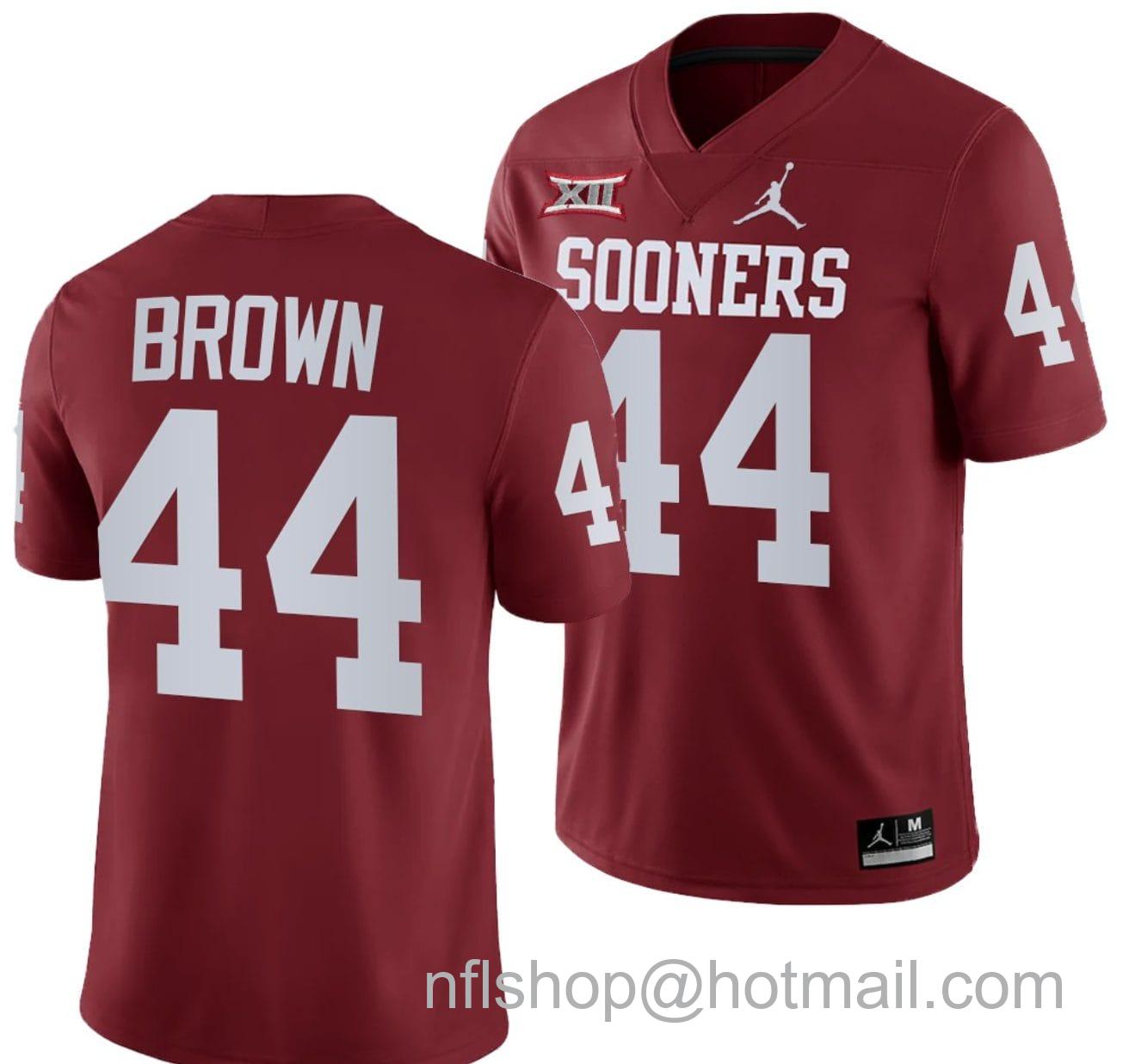 Men's Jordan Brand Sammy Brown Jersey #44 Oklahoma Sooners 2024 College Football Maroon