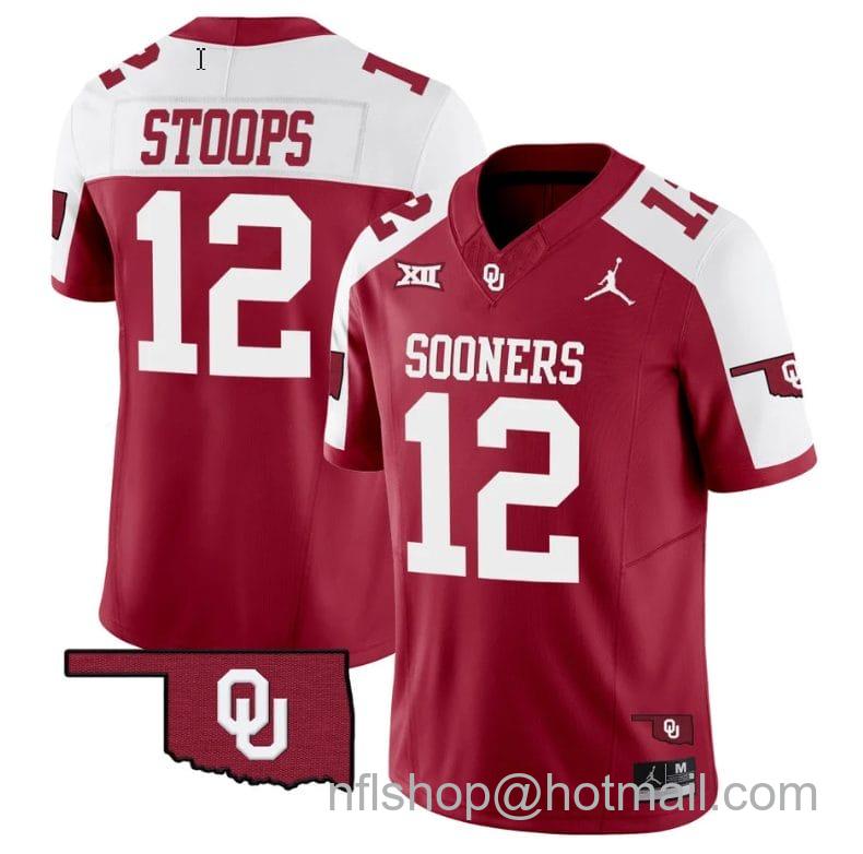 Men's Jordan Brand Drake Stoops Jersey #12 Oklahoma Sooners Vapor Limited College Football Stitched Alternate