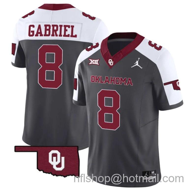 Men's Jordan Brand Dillon Gabriel Jersey #8 Oklahoma Sooners Vapor Limited College Football Stitched Special Anthracite