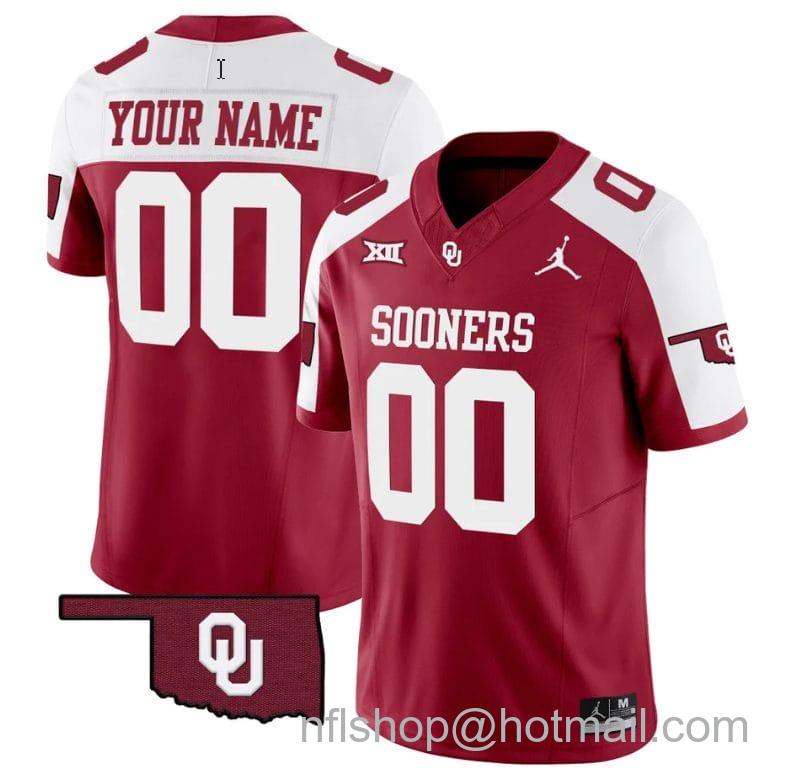 Men's Jordan Brand Custom Oklahoma Sooners Jersey Name and Number Vapor Limited College Football Stitched Alternate