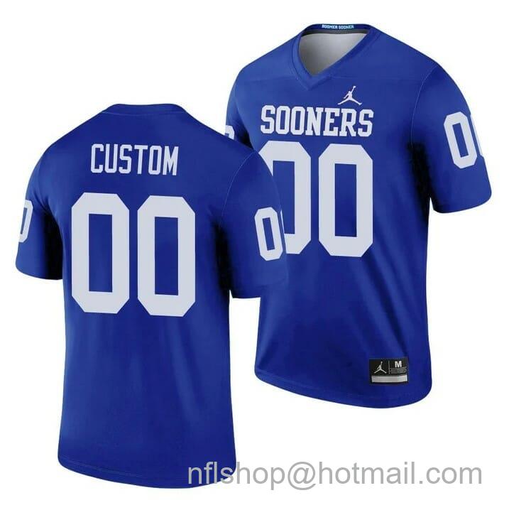 Men's Jordan Brand Personalized OU Oklahoma Sooners Jersey Blue Legend Football Jersey