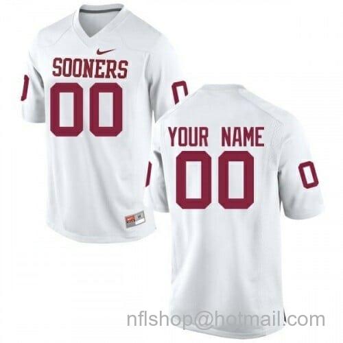 Men's Jordan Brand Oklahoma Sooners Custom Jersey College Football White