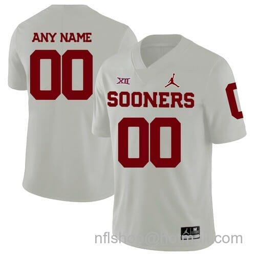 Men's Jordan Brand Custom Oklahoma Sooners Jersey College Football White