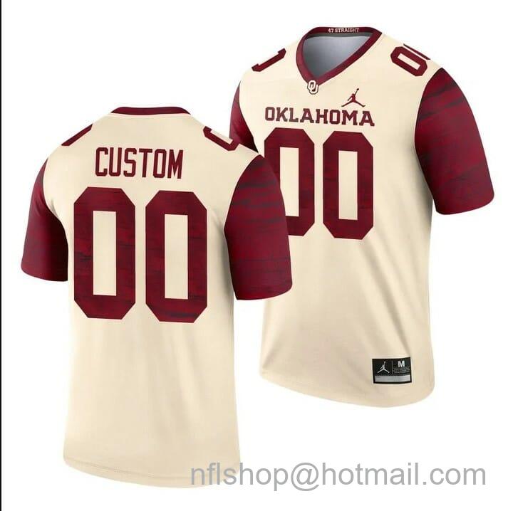 Men's Jordan Brand Custom Oklahoma Sooners Jersey Cream Legend Alternate Jersey