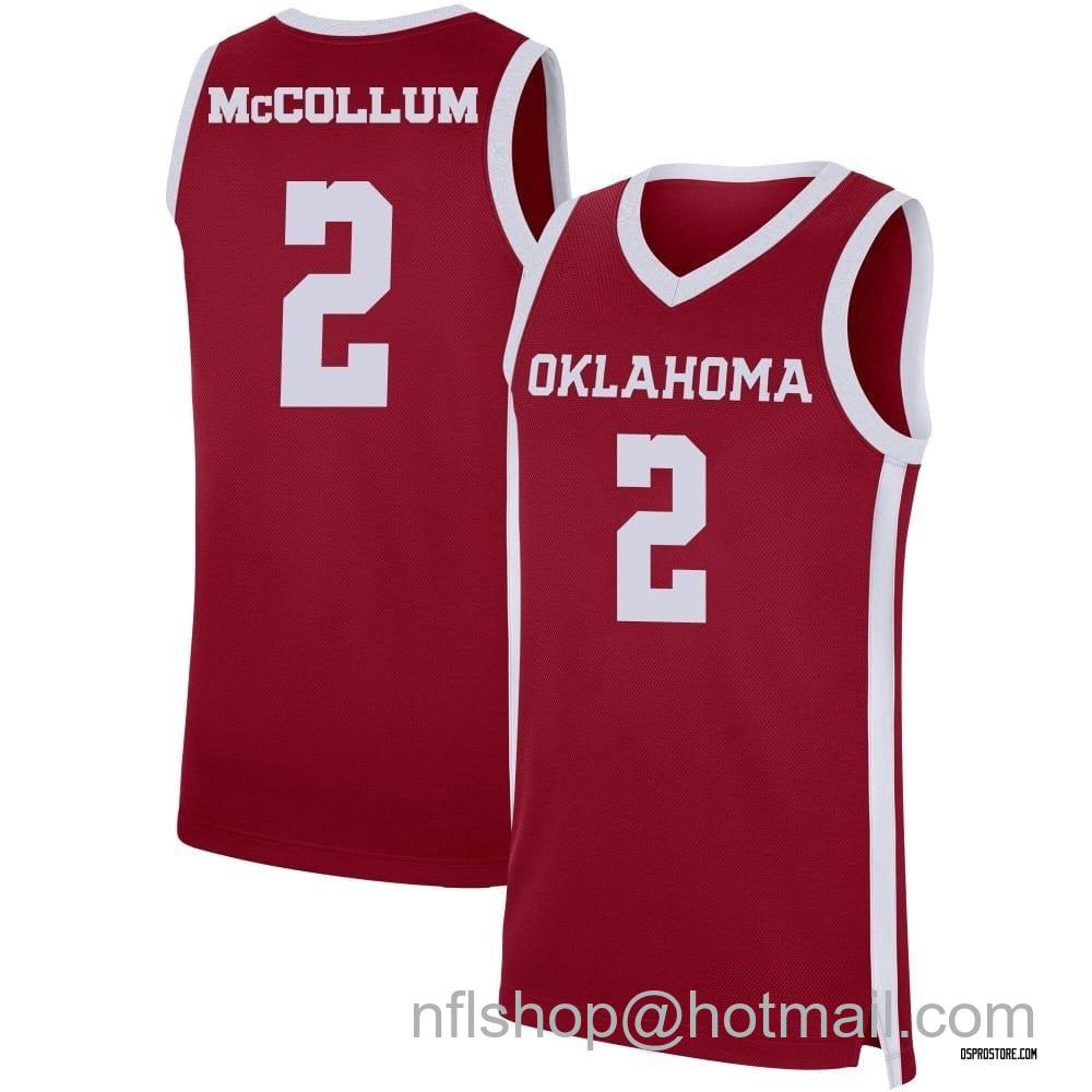 Men's Jordan Brand TJavian McCollum Jersey #2 Oklahoma Sooners College Basketball Red