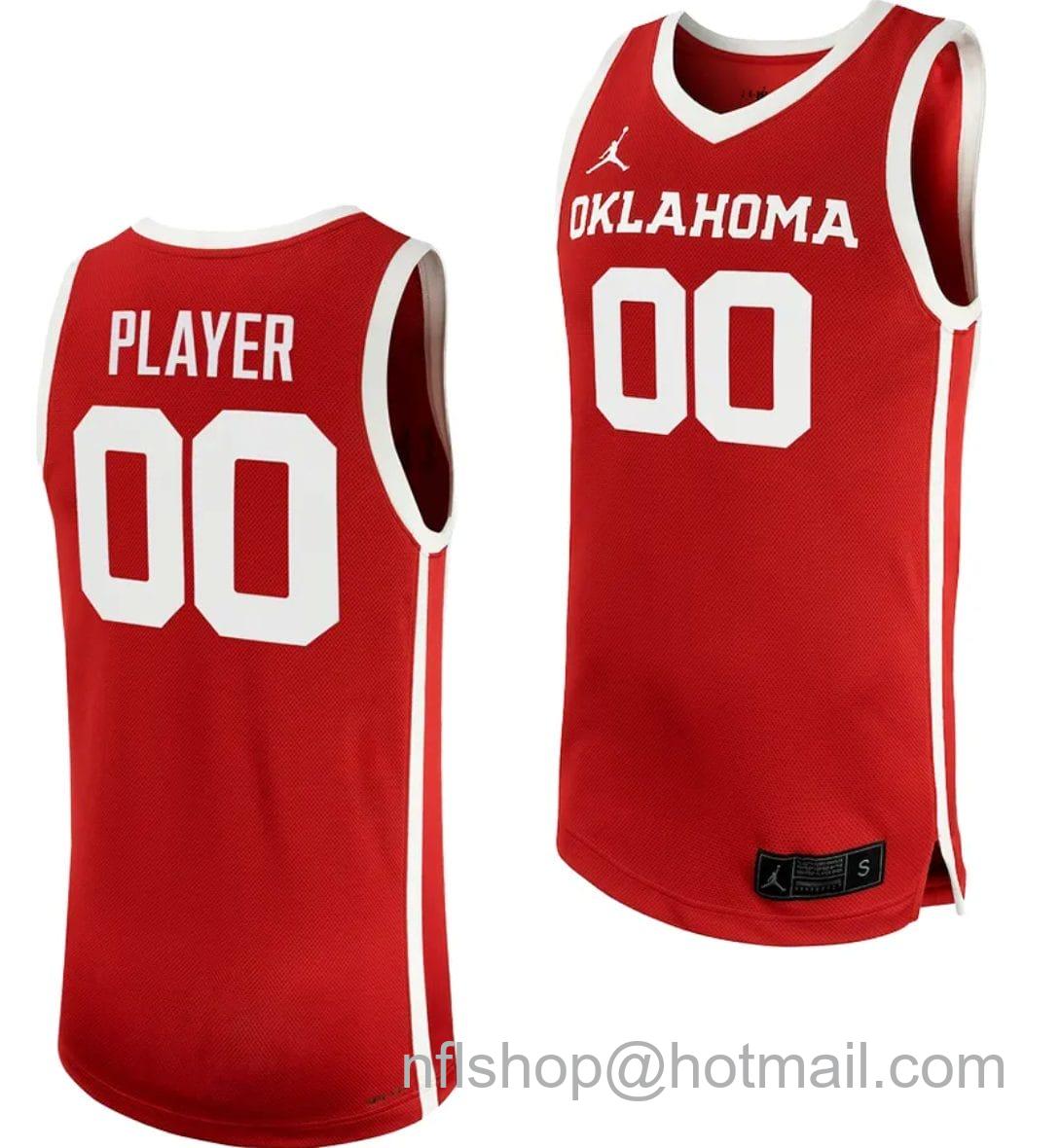 Men's Jordan Brand Custom Oklahoma Sooners Jersey Name and Number College Basketball Crimson