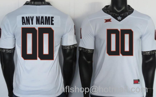 Men's Nike Custom Oklahoma State Cowboys Jersey Name Number Football White