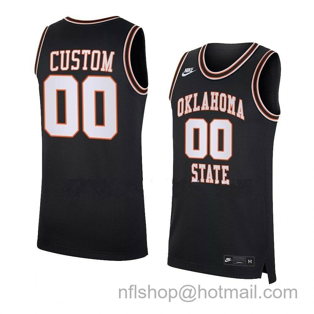 Men's Nike Custom Oklahoma State Cowboys Jersey Basketball College Name and Number Black