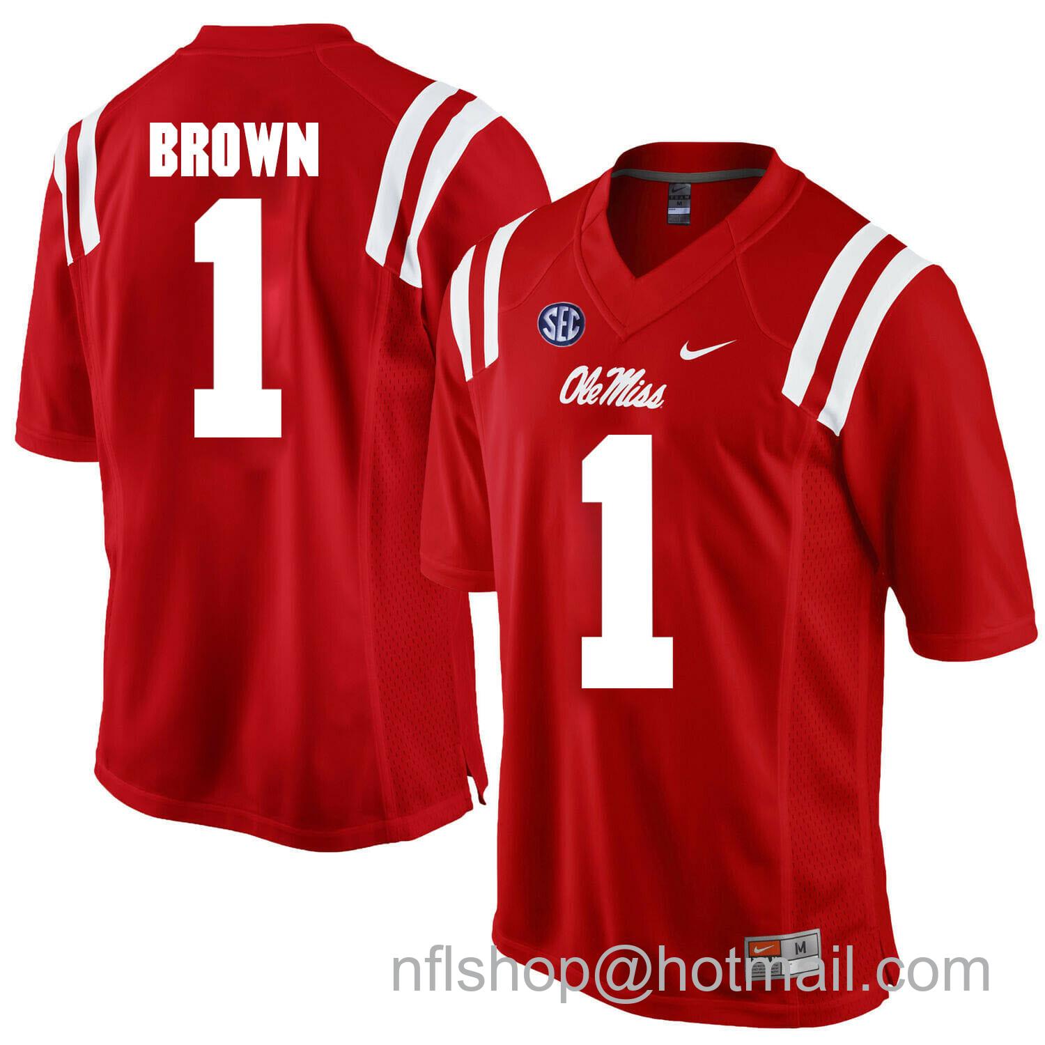 Men's Nike Ole Miss Rebels #1 A.J. Brown NCAA Football Jersey