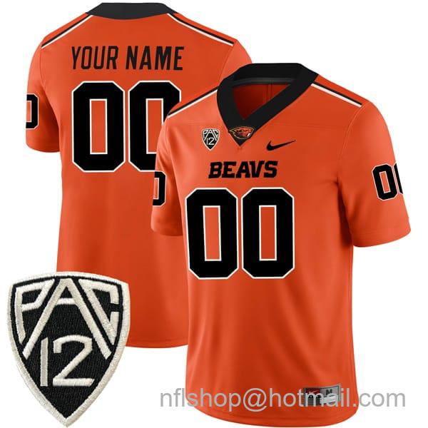 Men's Nike Custom Oregon State Beavers Jersey Name and Number College Football Orange Alternate Game All Stitched