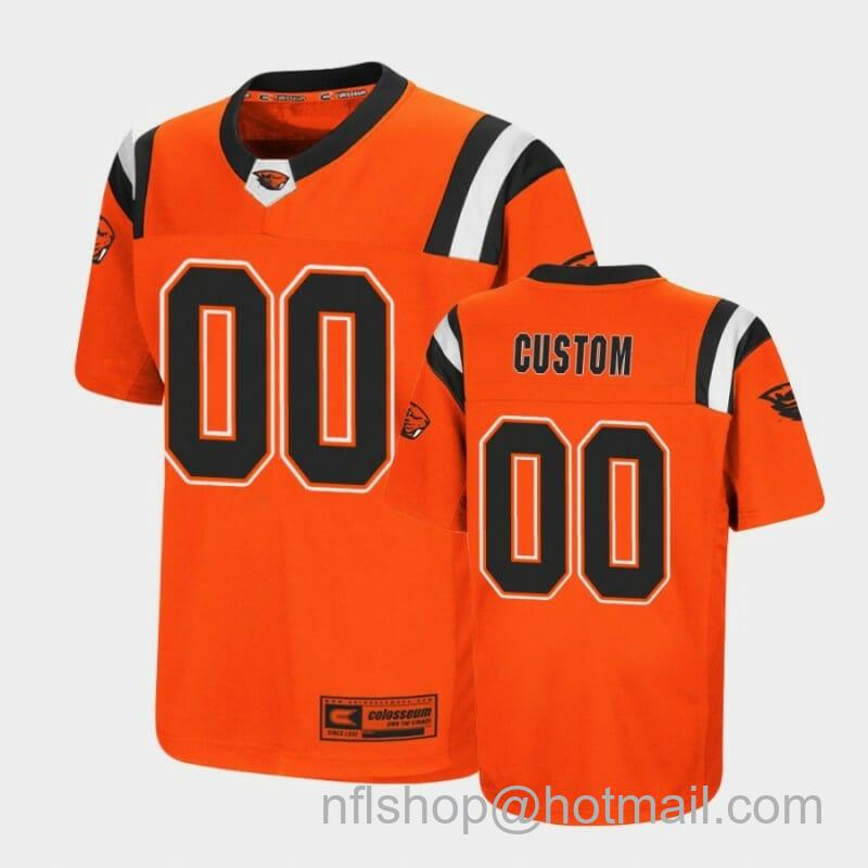 Men's Nike Custom Oregon State Beavers Football Jersey Name Number Orange Replica