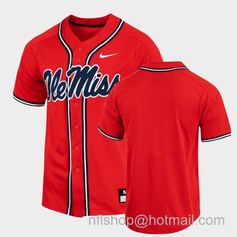 Men's Nike Ole Miss Rebels Custom Name Number Red College Baseball Jersey