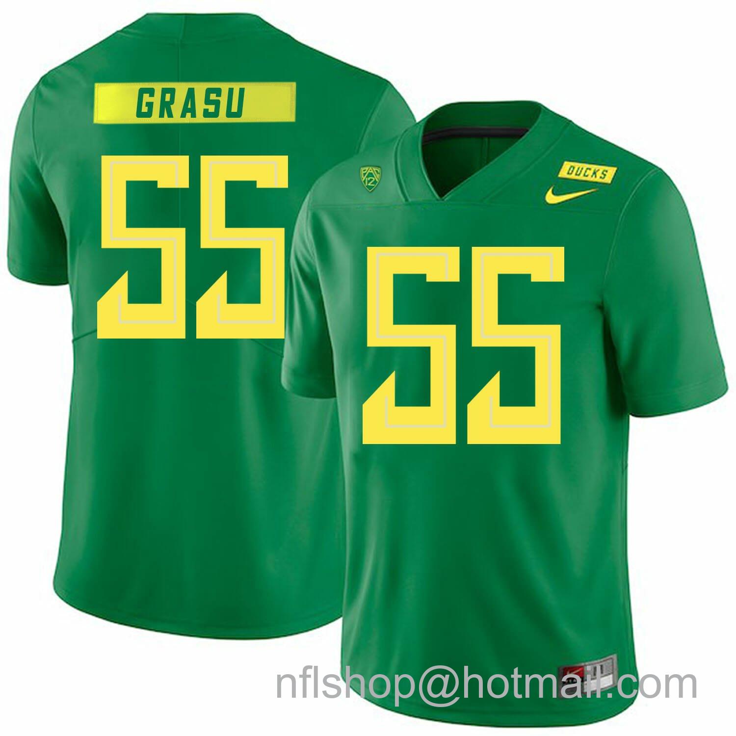 Men's Nike Oregon Ducks #55 Hroniss Grasu NCAA College Football Jersey Green