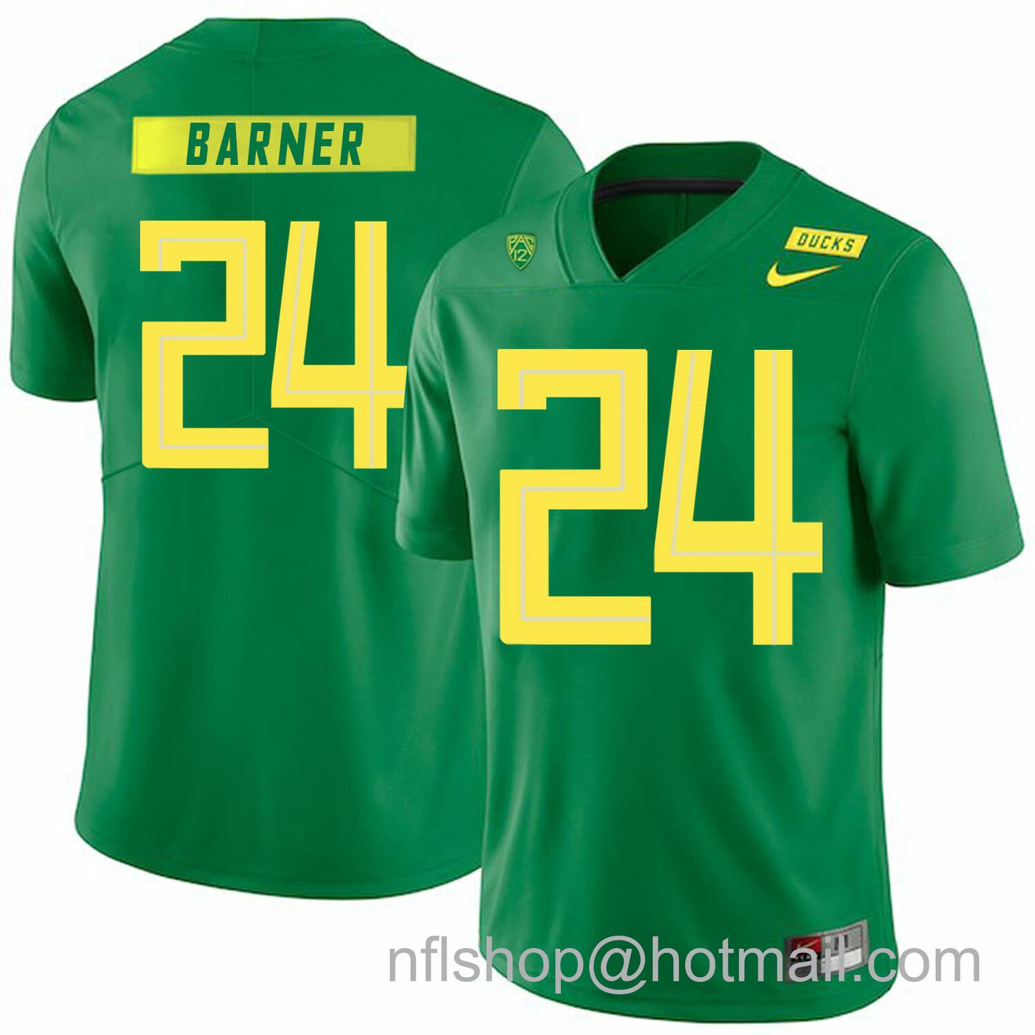 Men's Nike Oregon Ducks #24 Kenjon Barner NCAA College Football Jersey Green