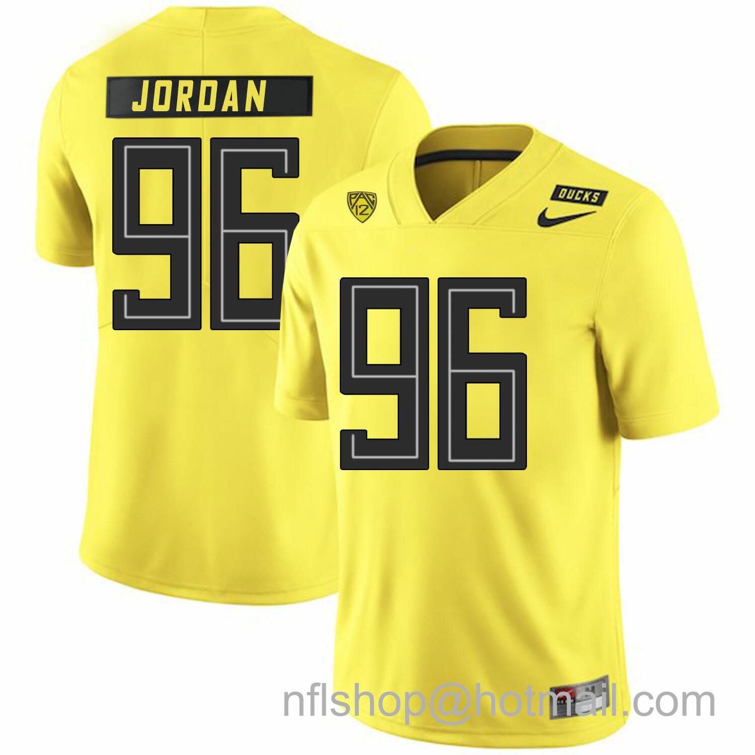 Men's Nike Oregon Ducks #96 Dion Jordan NCAA College Football Jersey Yellow