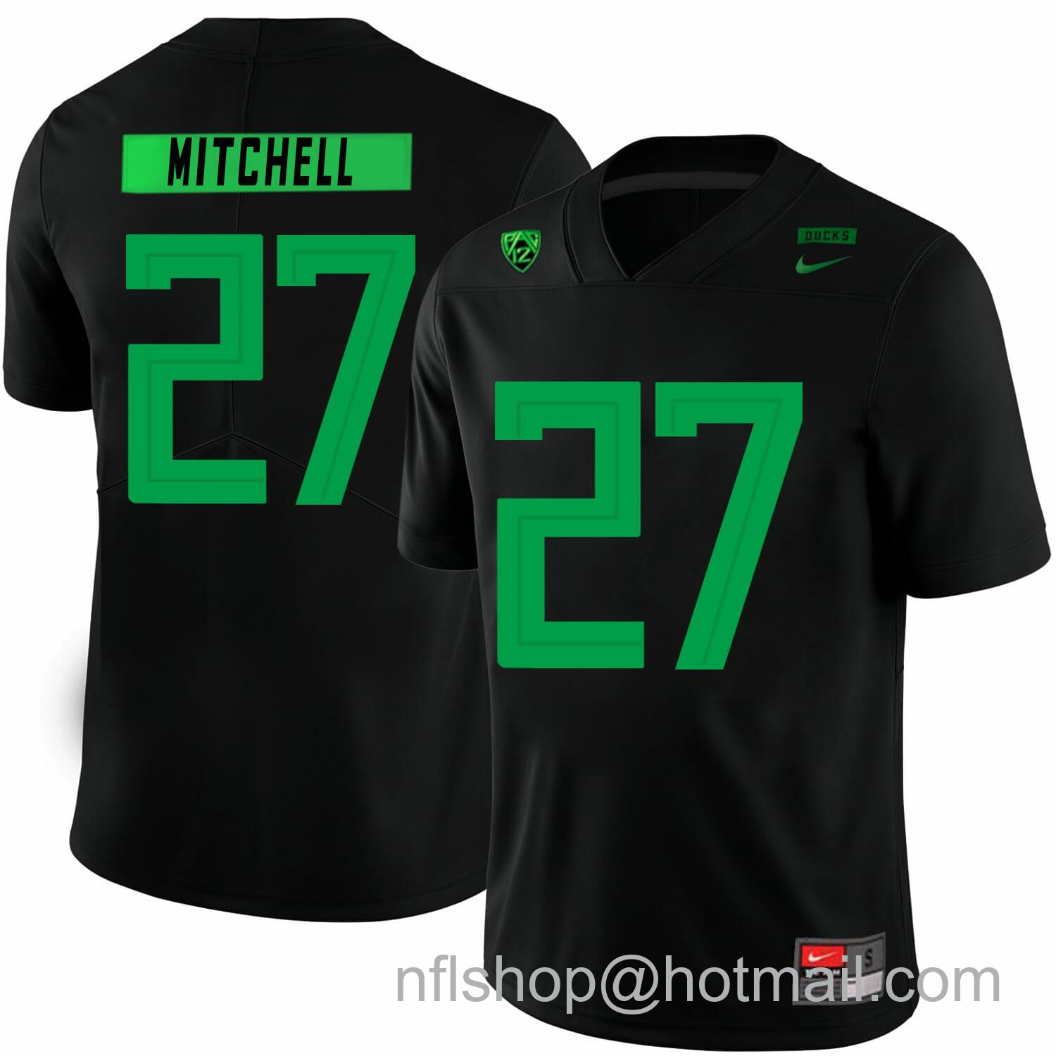 Men's Nike Oregon Ducks #27 Terrance Mitchell College Football Jersey Black