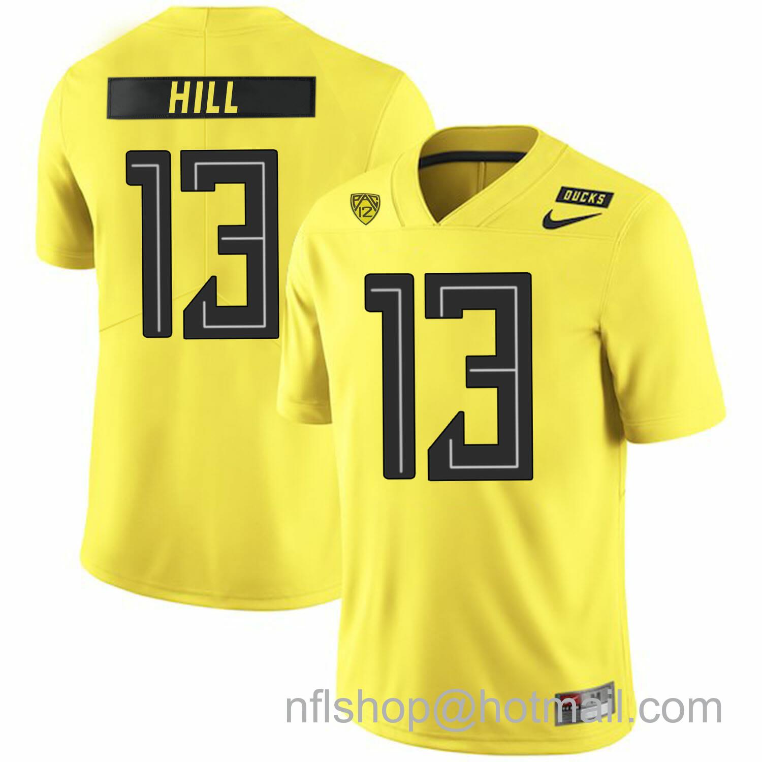 Men's Nike Oregon Ducks #13 Troy Hill NCAA College Football Jersey Yellow