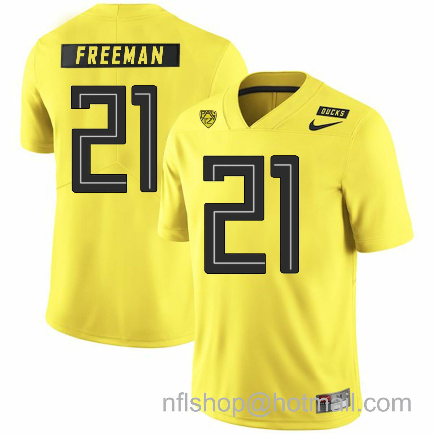 Men's Nike Oregon Ducks #21 Royce Freeman NCAA College Football Jersey Yellow