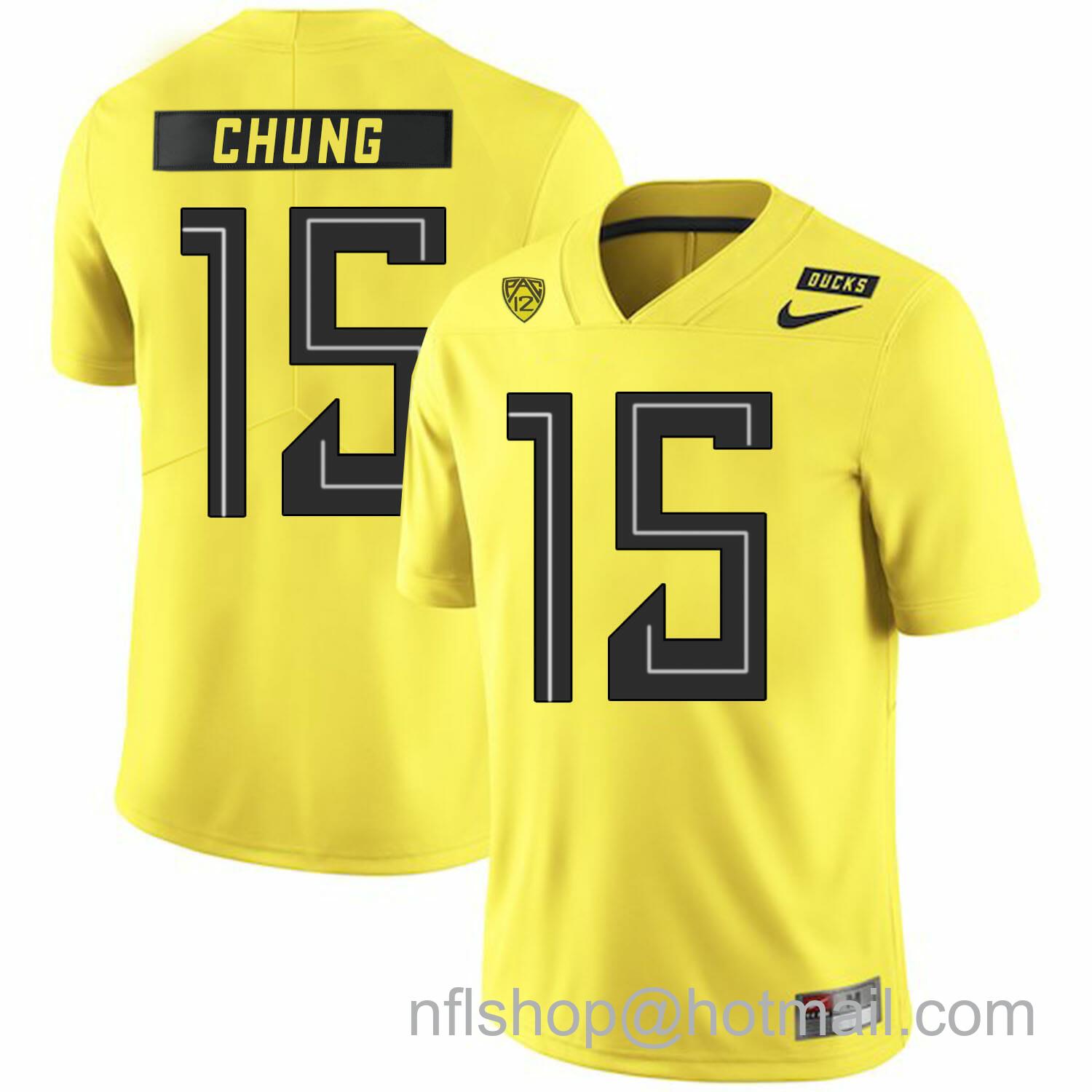 Men's Nike Oregon Ducks #15 Patrick Chung NCAA College Football Jersey Yellow