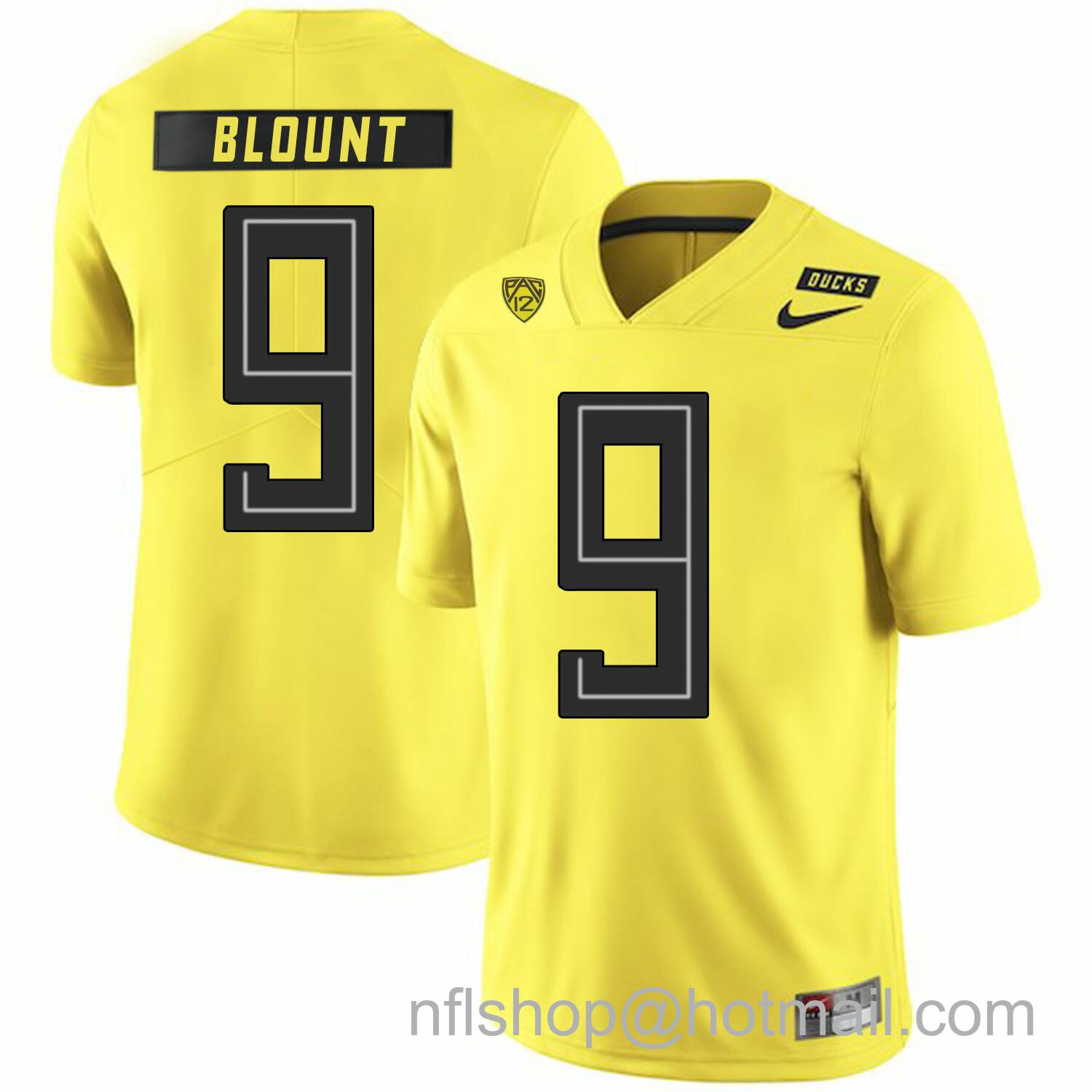 Men's Nike Oregon Ducks #9 LeGarrette Blount College Football Jersey Yellow