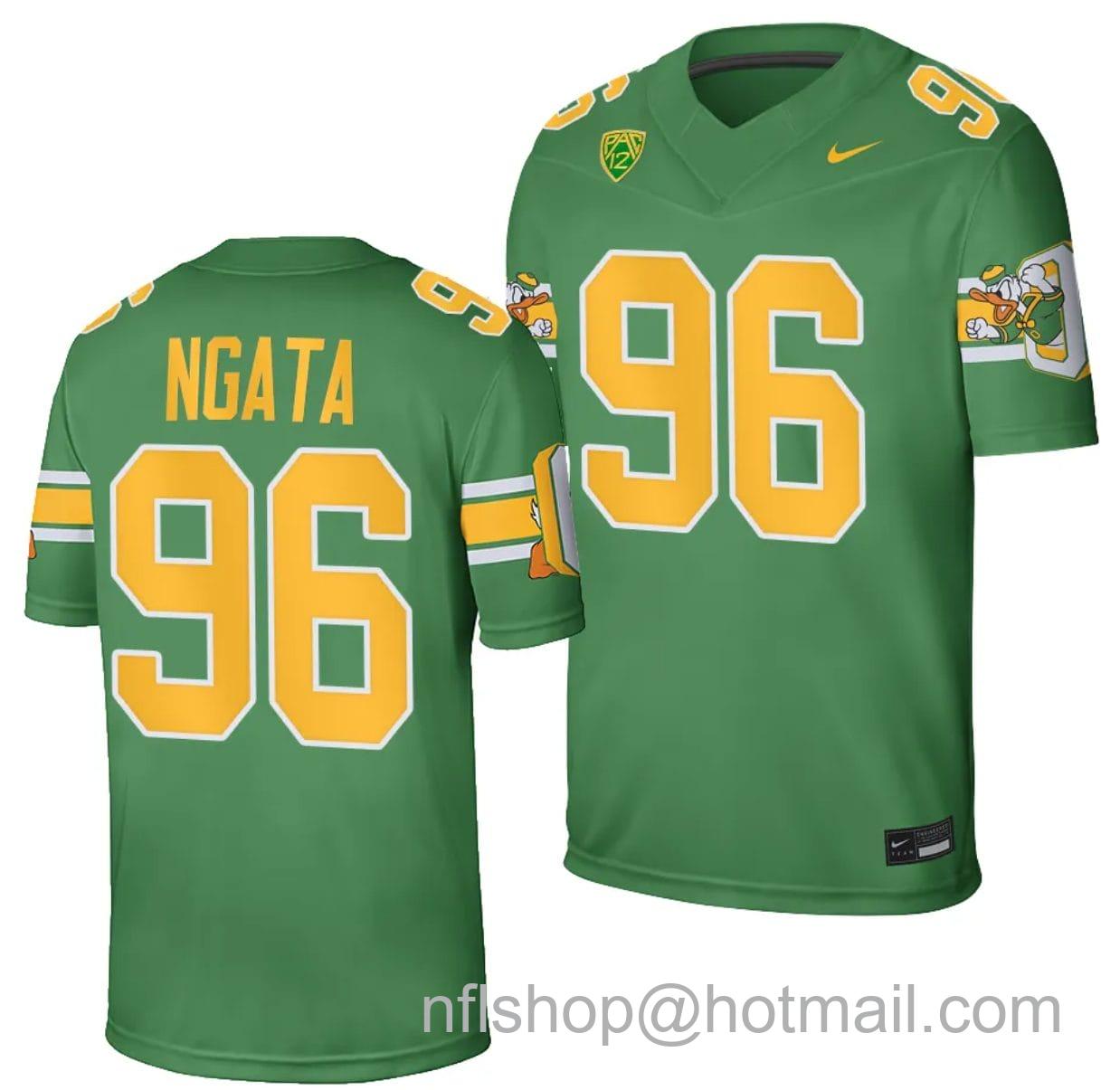 Men's Nike Oregon Ducks Haloti Ngata Jersey #96 Football Game College Green 2023-24