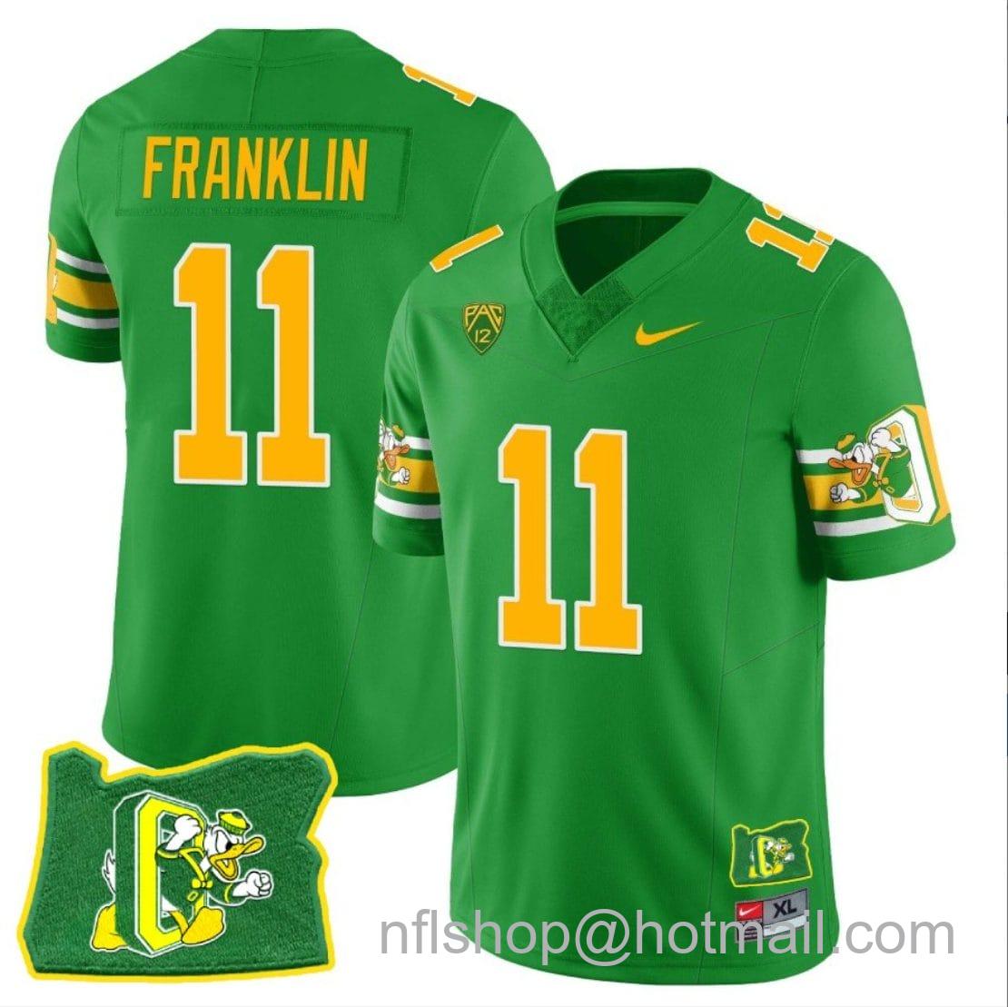 Men's Nike Troy Franklin Jersey #11 Oregon Ducks ‘Mighty Oregon’ Throwback Football Oregon State Green