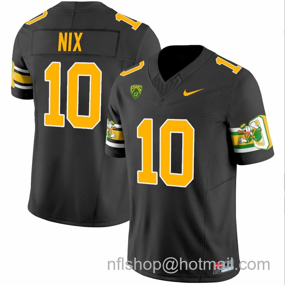 Men's Nike Bo Nix Jersey #10 Oregon Ducks ‘Mighty Oregon’ 1984 Throwback Football Uniforms Black