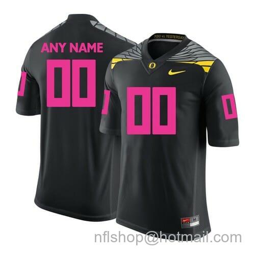 Men's Nike Oregon Ducks Custom Football Jersey College Black Pink