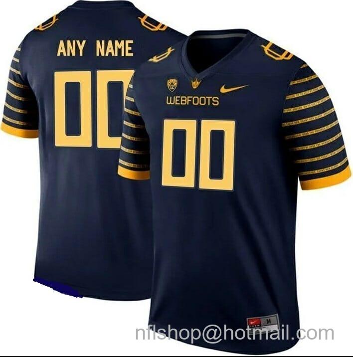 Men's Nike Custom Oregon Ducks Football Jersey College Limited Jersey Navy