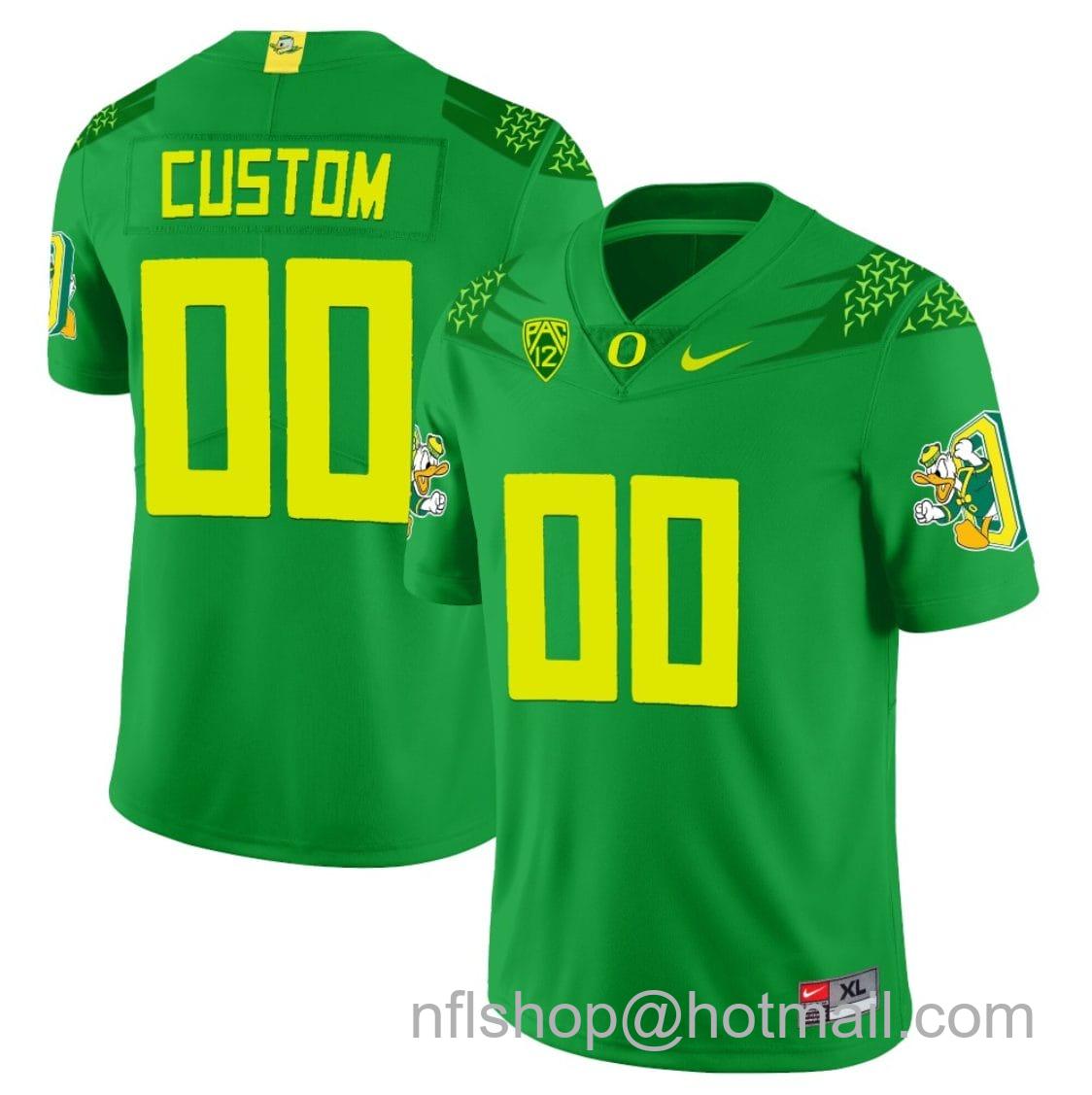 Men's Nike Custom Oregon Ducks Jersey Duck Logo Name and Number Football Green