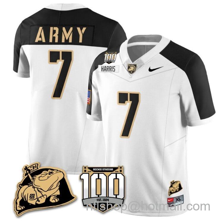 Men's Nike Champ Harris Jersey #7 Army Black Knights Vapor Limited College Football Stitched White Alternate