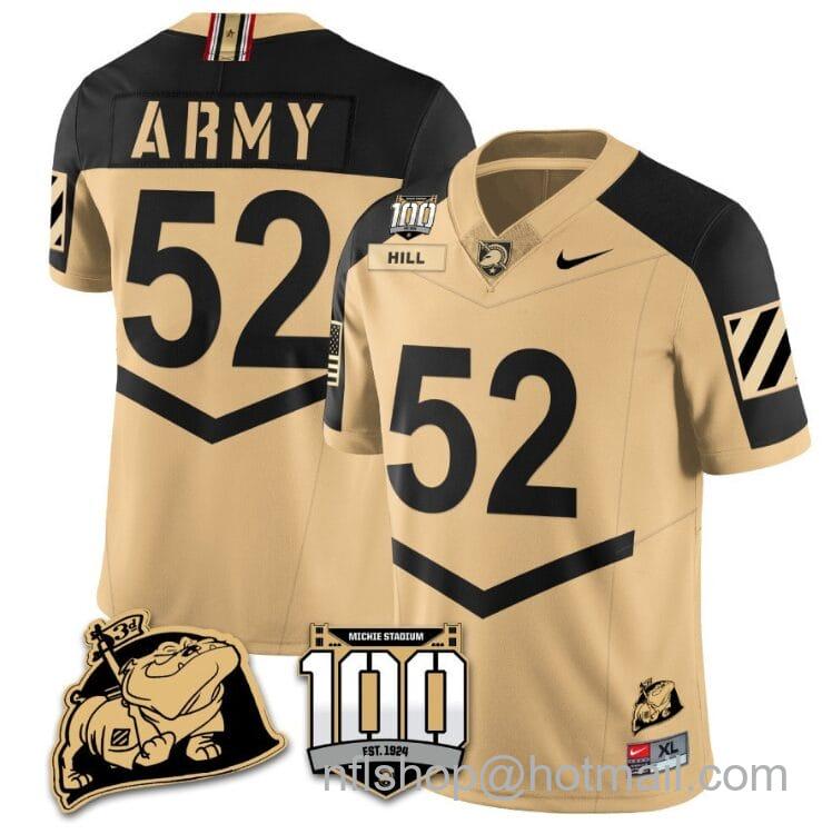 Men's Nike Austin Hill Jersey #52 Army Black Knights Vapor Limited College Football Stitched Gold Alternate