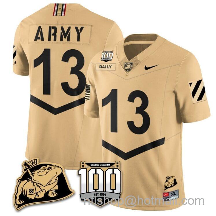 Men's Nike Bryson Daily Jersey #13 Army Black Knights Vapor Limited College Football Stitched Gold