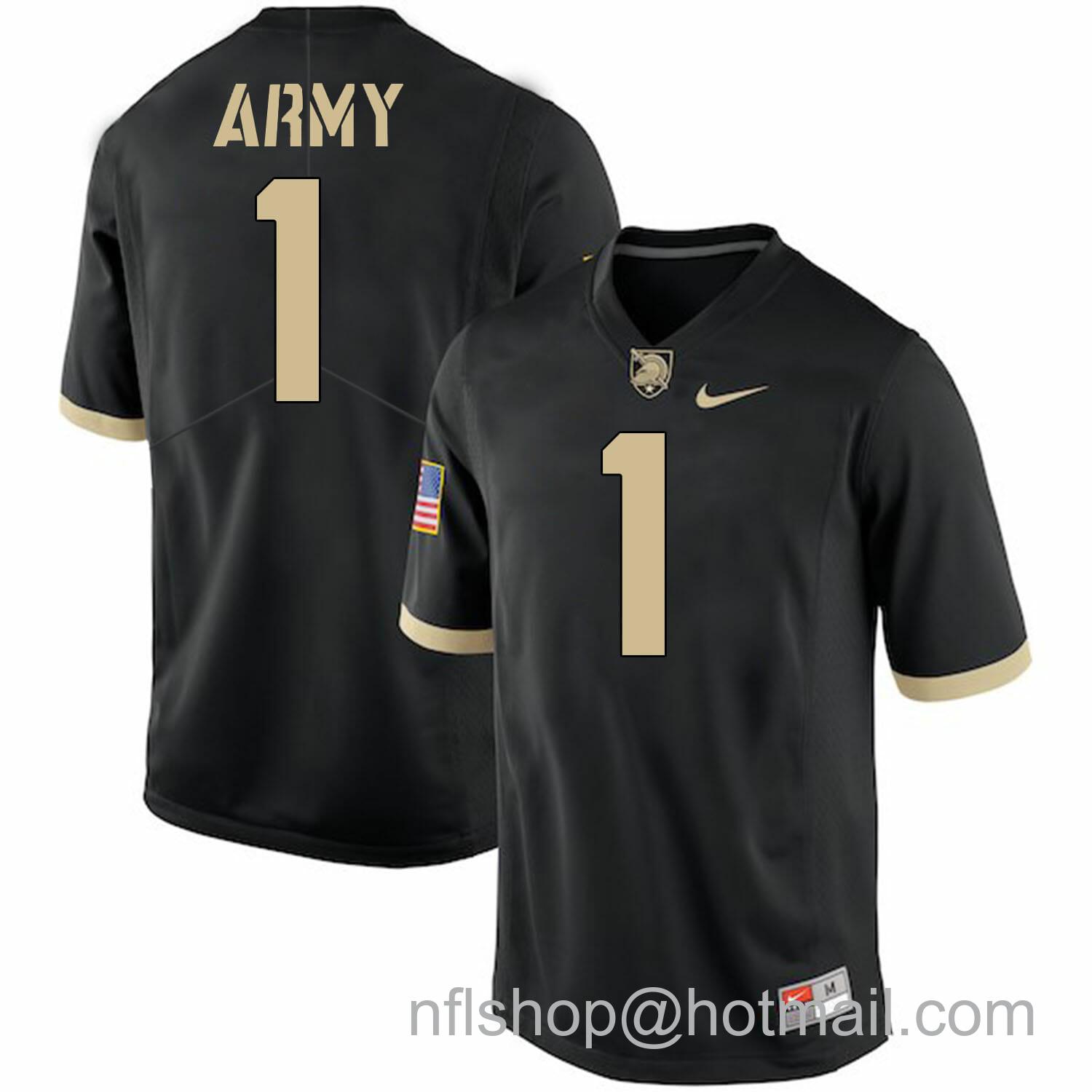 Men's Nike Army Black Knights #1 Marcus Hyatt NCAA College Football Jersey