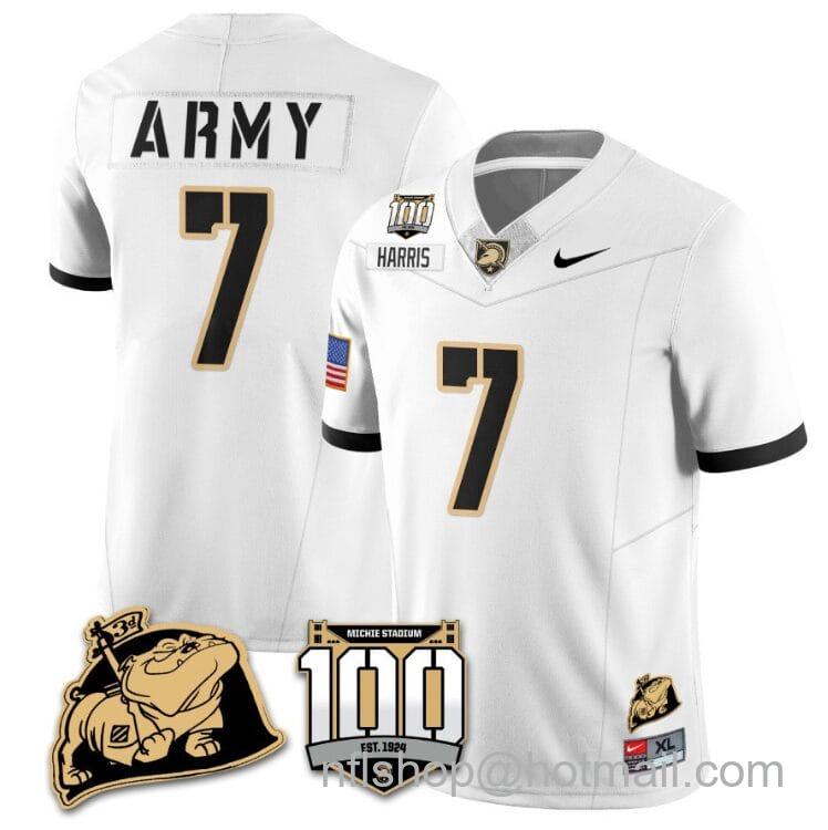 Men's Nike Champ Harris Jersey #7 Army Black Knights Vapor Limited College Football Stitched White