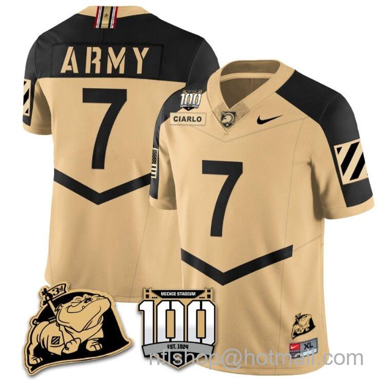 Men's Nike Jimmy Ciarlo Jersey #7 Army Black Knights Vapor Limited College Football Stitched Gold Alternate