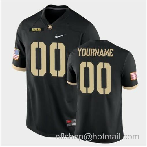 Men's Nike Custom Army Black Knights Football Jersey Name Number Black College Game