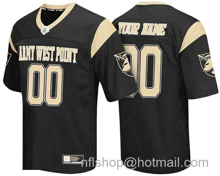 Men's Nike Army Black Knights Custom Jersey College Limited Football Black