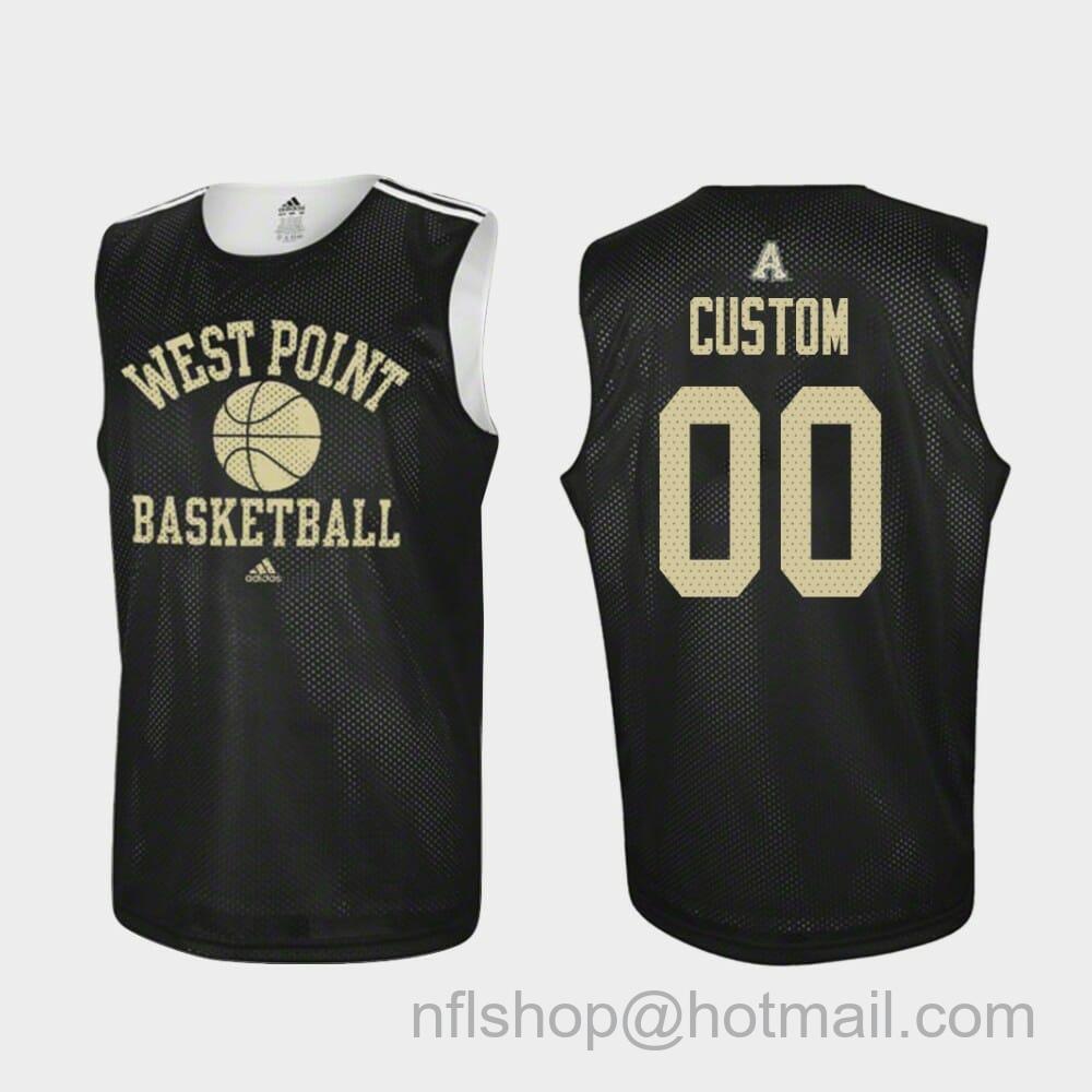 Men's Adidas Custom Name Number Army Black Knights Black Practice College Basketball Jersey