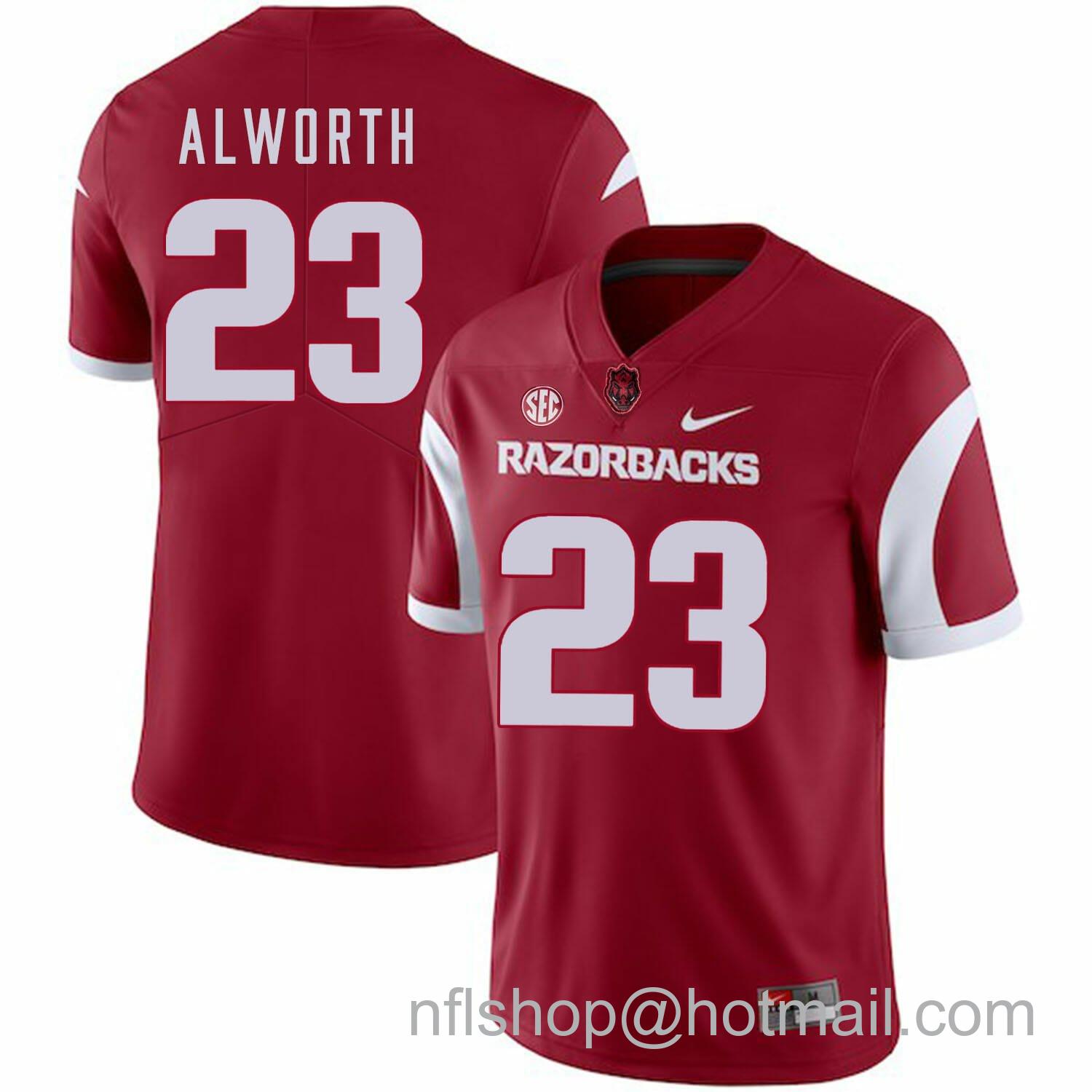 Men's Nike Arkansas Razorbacks #23 Lance Alworth College Football Jersey Red