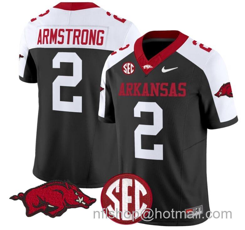 Men's Nike Andrew Armstrong Jersey #2 Arkansas Razorbacks Vapor Limited College Football Stitched Black Alternate