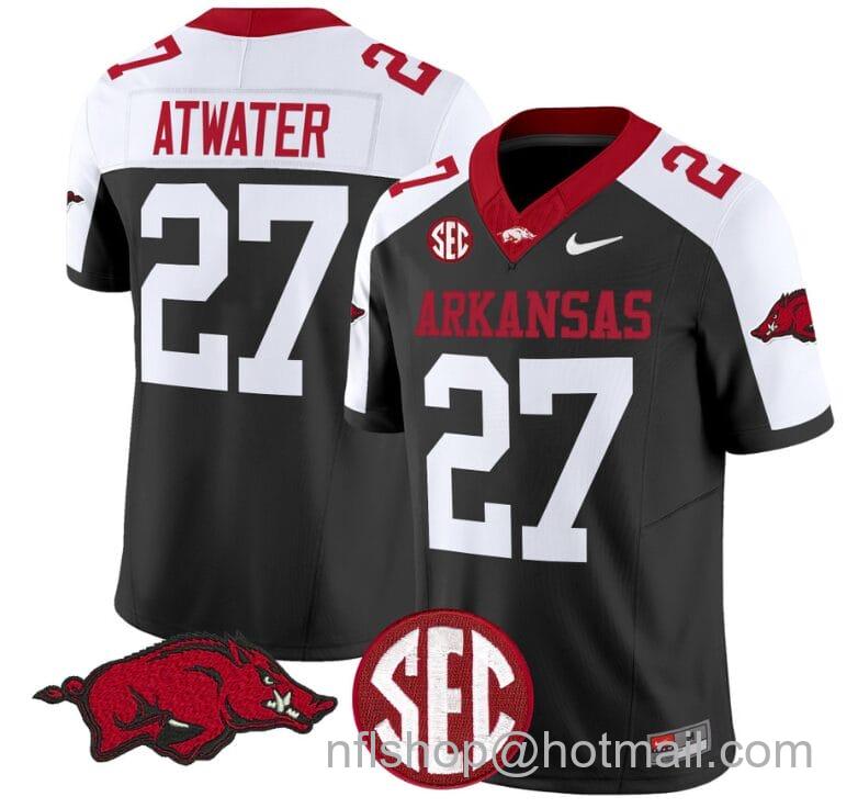 Men's Nike Steve Atwater Jersey #27 Arkansas Razorbacks Vapor Limited College Football Stitched Black Alternate