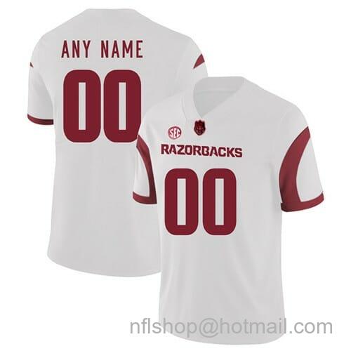 Men's Nike Custom Arkansas Razorbacks Jersey Football Replica White