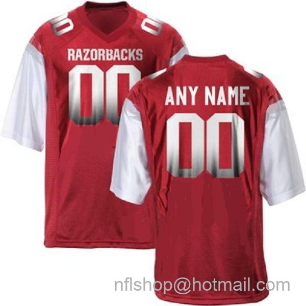 Men's Nike Custom Arkansas Razorbacks Jersey Name Number Football White Red