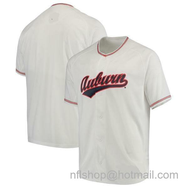 Men's Under Armour Auburn Tigers Custom Name and Number College Baseball Jersey White